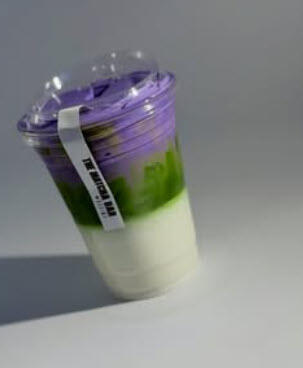 Ube Matcha Latte (Ube cream contains dairy)